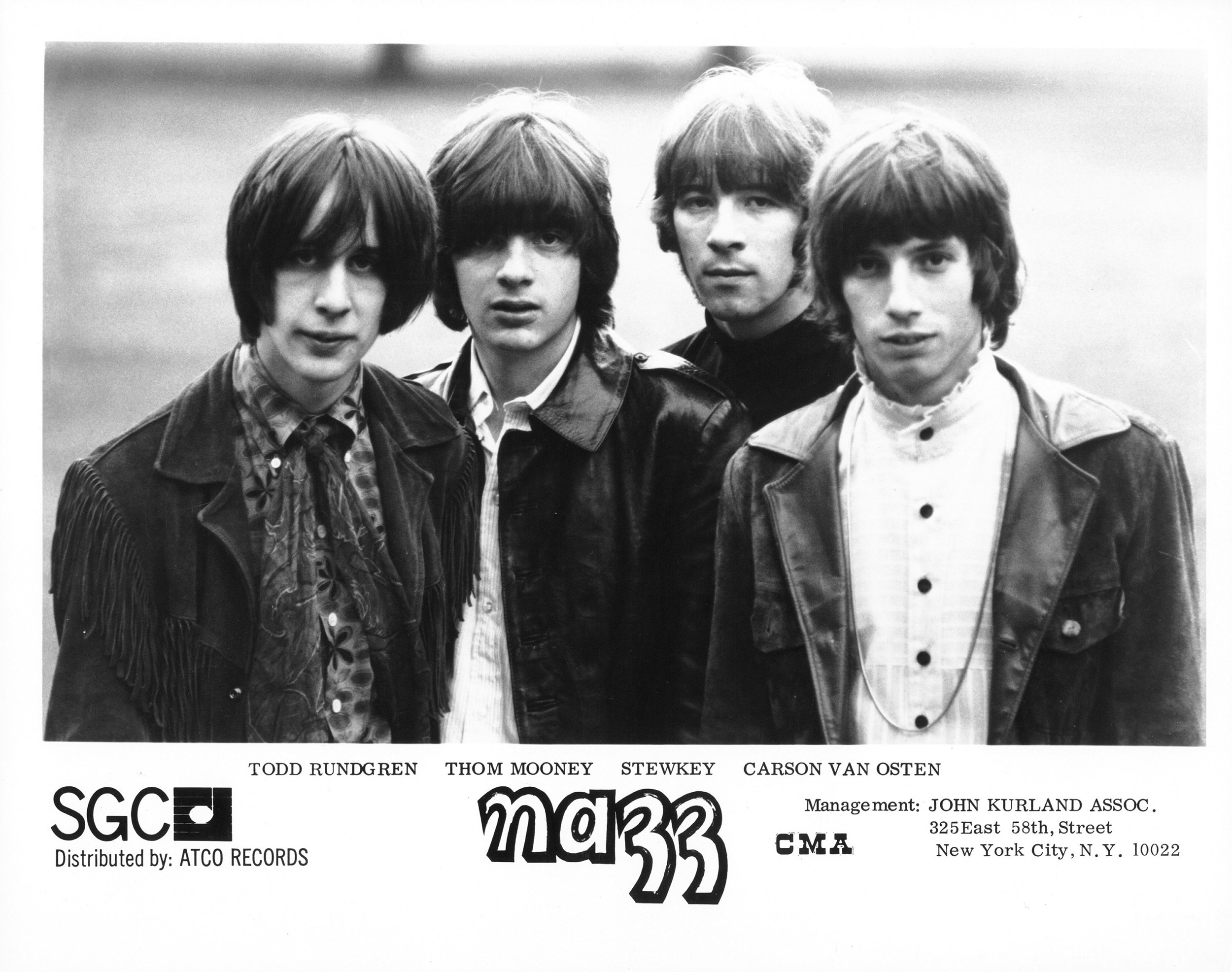 Nazz circa 1967. (left to right) Todd Rundgren, Thom Mooney, Stewkey, and Carson Von Osten. Photo via Michael Ochs Archives/Getty Images.